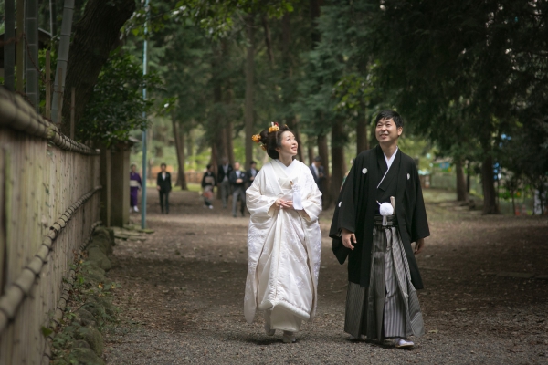 おふたりが過ごした町 神社での結婚式